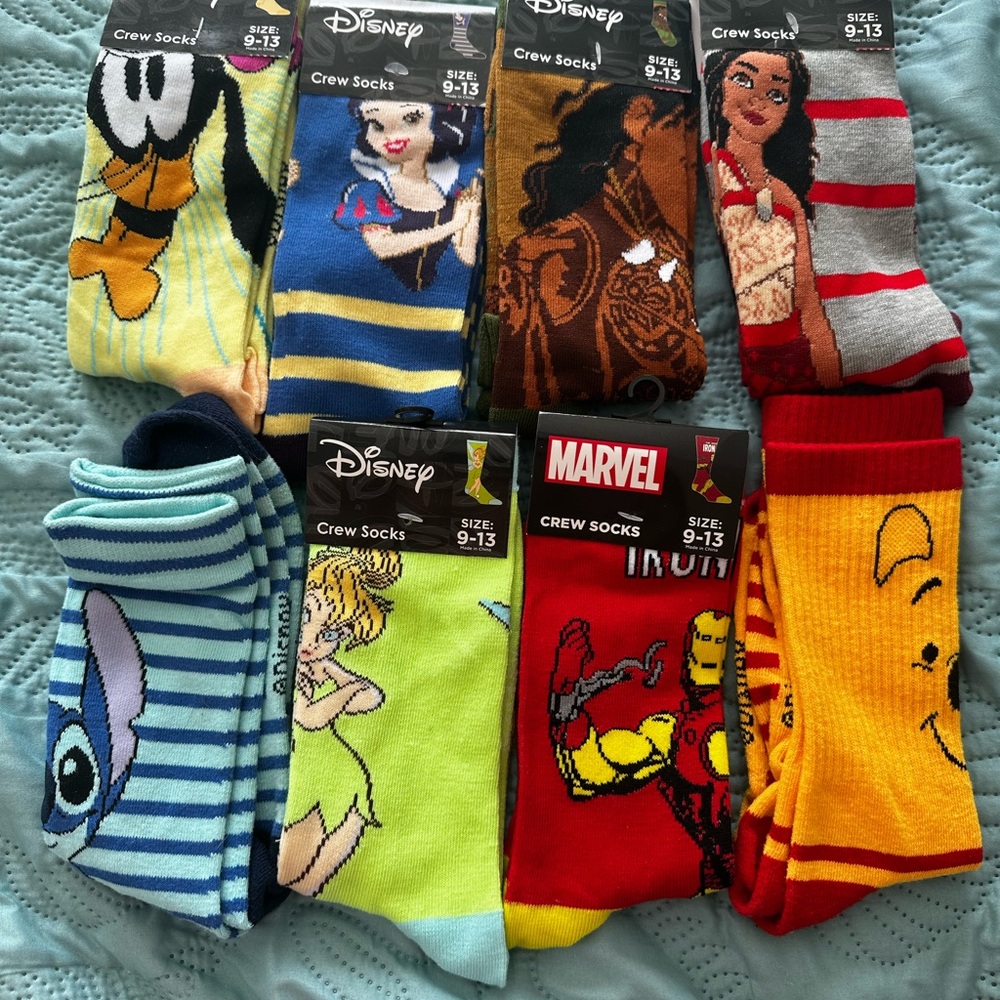 Disney Character Crew Socks Set - Multicolor